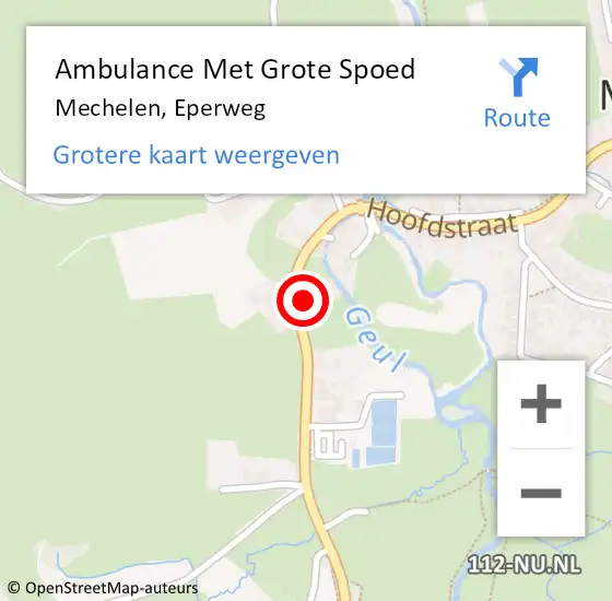 Locatie op kaart van de 112 melding: Ambulance Met Grote Spoed Naar Mechelen, Eperweg op 19 november 2013 12:04