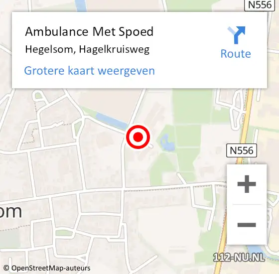 Locatie op kaart van de 112 melding: Ambulance Met Spoed Naar Hegelsom, Hagelkruisweg op 3 september 2015 10:35