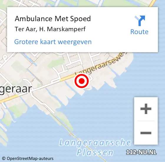 Locatie op kaart van de 112 melding: Ambulance Met Spoed Naar Ter Aar, H. Marskamperf op 19 november 2013 12:07