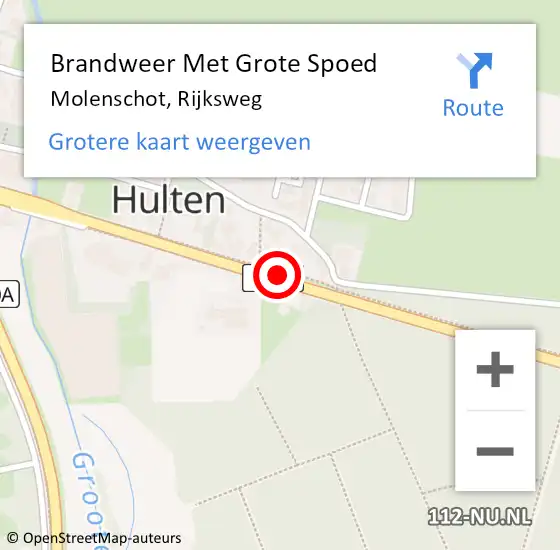 Locatie op kaart van de 112 melding: Brandweer Met Grote Spoed Naar Molenschot, Rijksweg op 3 september 2015 11:51