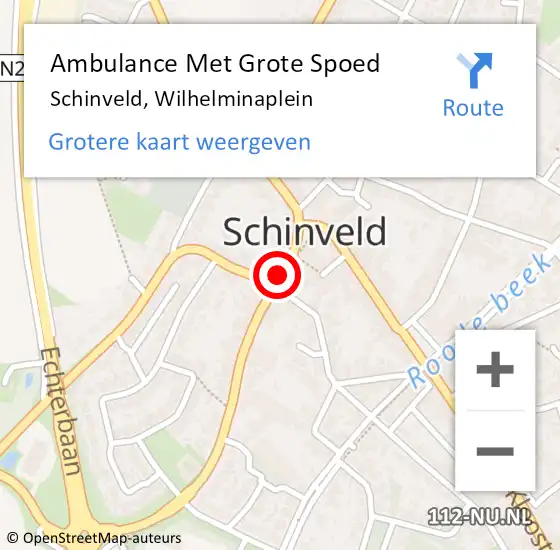 Locatie op kaart van de 112 melding: Ambulance Met Grote Spoed Naar Schinveld, Wilhelminaplein op 19 november 2013 12:14