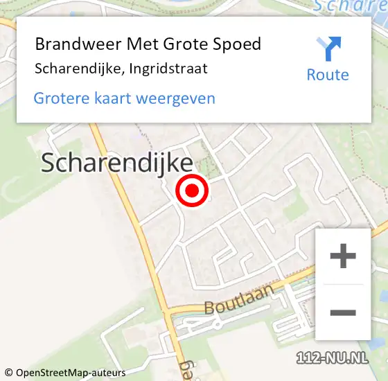 Locatie op kaart van de 112 melding: Brandweer Met Grote Spoed Naar Scharendijke, Ingridstraat op 3 september 2015 12:31