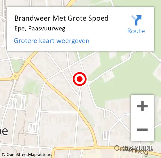 Locatie op kaart van de 112 melding: Brandweer Met Grote Spoed Naar Epe, Paasvuurweg op 3 september 2015 14:23