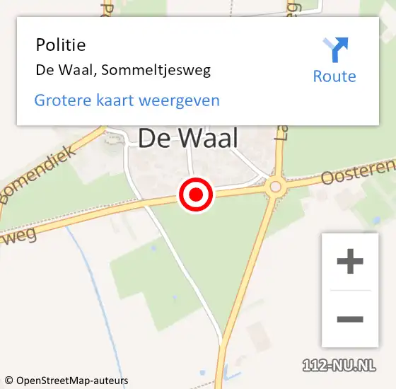Locatie op kaart van de 112 melding: Politie De Waal, Sommeltjesweg op 3 september 2015 15:52