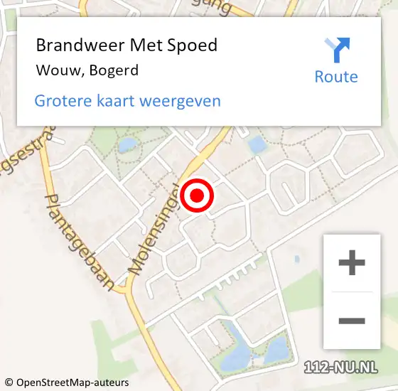 Locatie op kaart van de 112 melding: Brandweer Met Spoed Naar Wouw, Bogerd op 3 september 2015 15:53