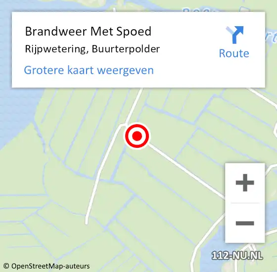 Locatie op kaart van de 112 melding: Brandweer Met Spoed Naar Rijpwetering, Buurterpolder op 3 september 2015 16:44