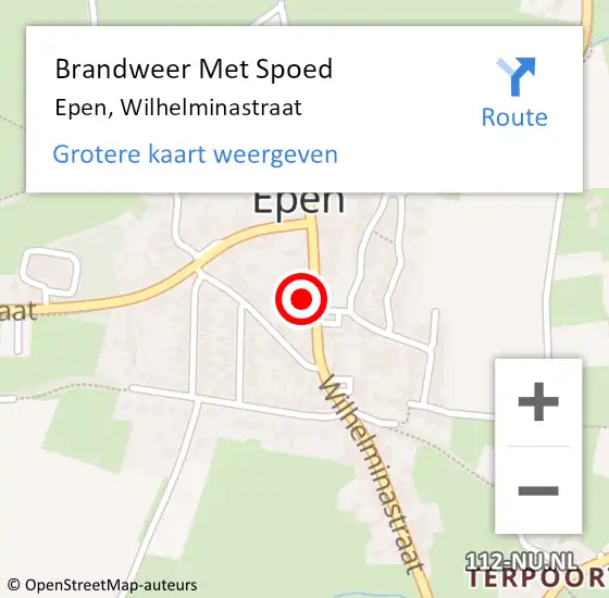 Locatie op kaart van de 112 melding: Brandweer Met Spoed Naar Epen, Wilhelminastraat op 3 september 2015 17:23