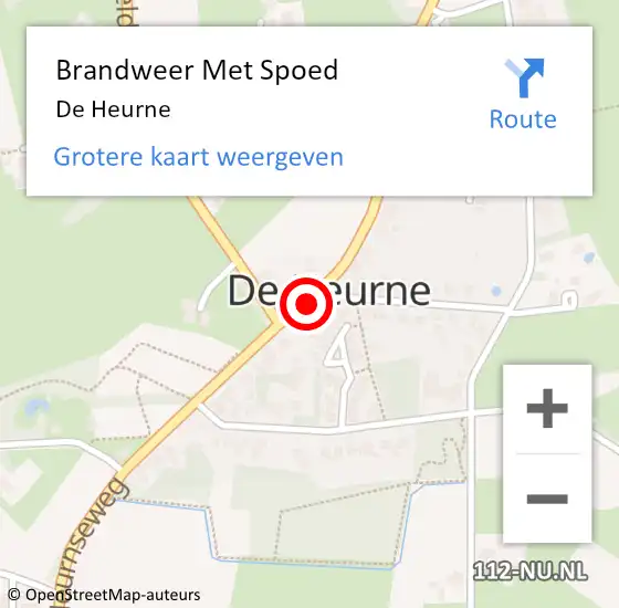 Locatie op kaart van de 112 melding: Brandweer Met Spoed Naar De Heurne op 3 september 2015 20:36