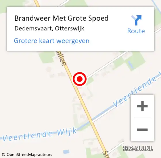 Locatie op kaart van de 112 melding: Brandweer Met Grote Spoed Naar Dedemsvaart, Otterswijk op 3 september 2015 20:43