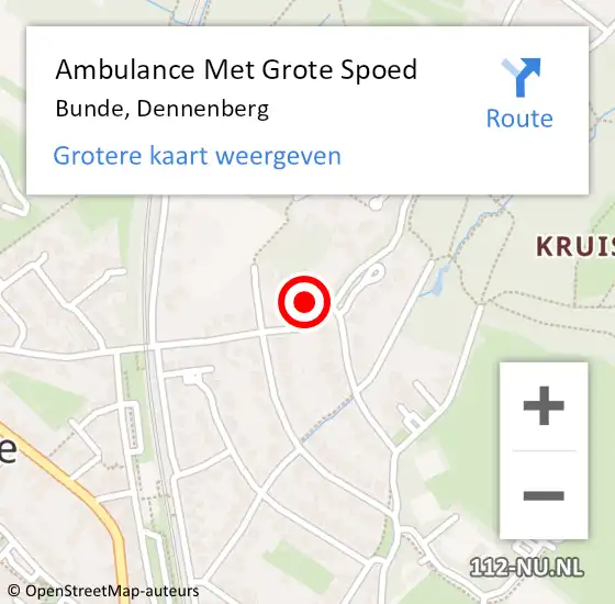 Locatie op kaart van de 112 melding: Ambulance Met Grote Spoed Naar Bunde, Dennenberg op 19 november 2013 13:09