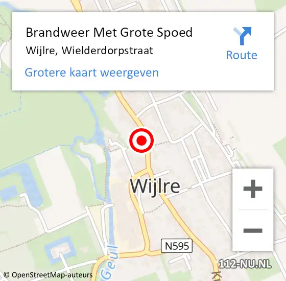 Locatie op kaart van de 112 melding: Brandweer Met Grote Spoed Naar Wijlre, Wielderdorpstraat op 4 september 2015 05:18