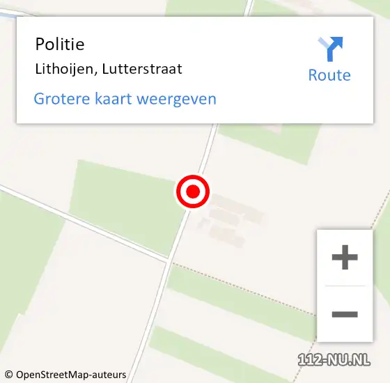 Locatie op kaart van de 112 melding: Politie Lithoijen, Lutterstraat op 19 november 2013 13:26
