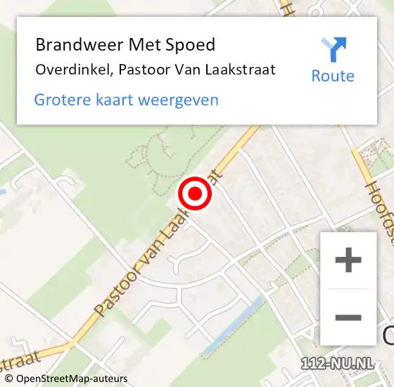 Locatie op kaart van de 112 melding: Brandweer Met Spoed Naar Overdinkel, Pastoor Van Laakstraat op 4 september 2015 09:07