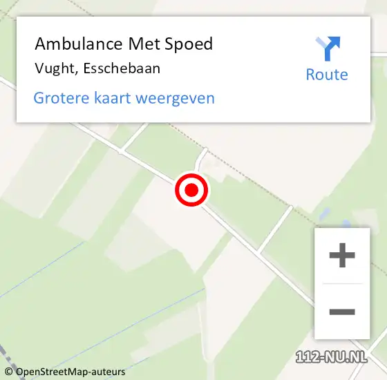 Locatie op kaart van de 112 melding: Ambulance Met Spoed Naar Vught, Esschebaan op 4 september 2015 10:13