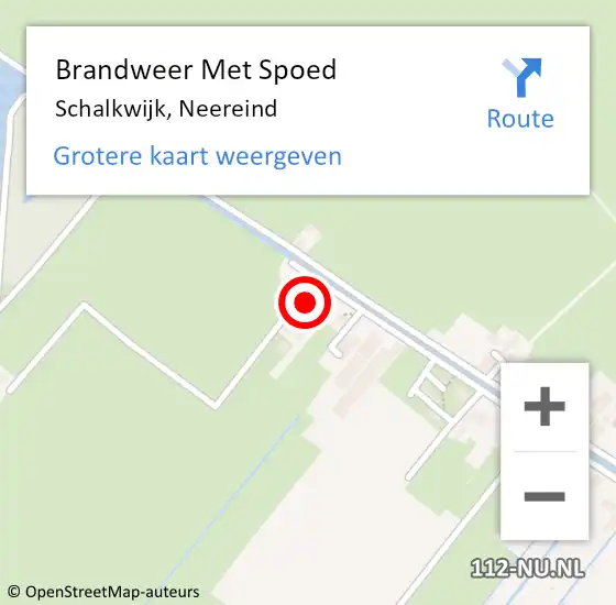 Locatie op kaart van de 112 melding: Brandweer Met Spoed Naar Schalkwijk, Neereind op 4 september 2015 13:04