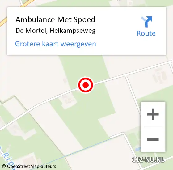 Locatie op kaart van de 112 melding: Ambulance Met Spoed Naar De Mortel, Heikampseweg op 4 september 2015 14:10
