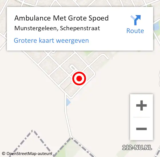 Locatie op kaart van de 112 melding: Ambulance Met Grote Spoed Naar Munstergeleen, Schepenstraat op 19 november 2013 14:08