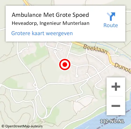 Locatie op kaart van de 112 melding: Ambulance Met Grote Spoed Naar Heveadorp, Ingenieur Munterlaan op 4 september 2015 17:36