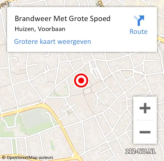 Locatie op kaart van de 112 melding: Brandweer Met Grote Spoed Naar Huizen, Voorbaan op 4 september 2015 20:34