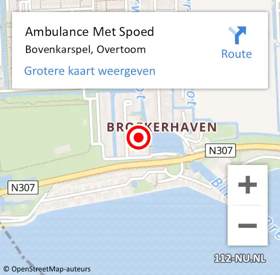 Locatie op kaart van de 112 melding: Ambulance Met Spoed Naar Bovenkarspel, Overtoom op 19 november 2013 14:43