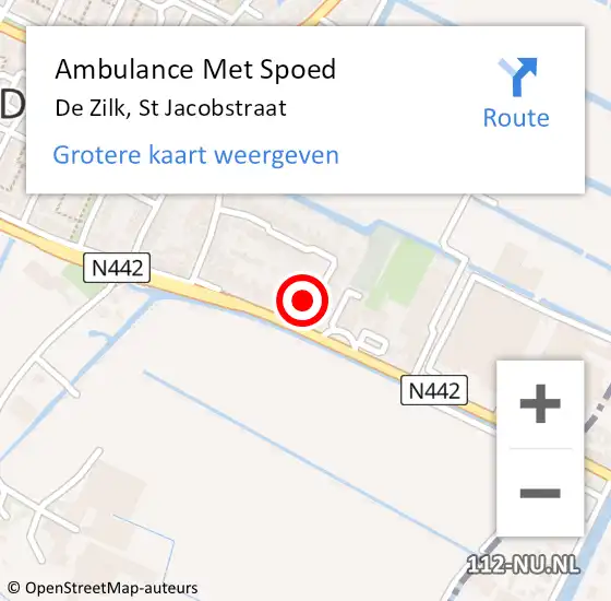 Locatie op kaart van de 112 melding: Ambulance Met Spoed Naar De Zilk, St Jacobstraat op 4 september 2015 23:25