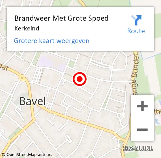 Locatie op kaart van de 112 melding: Brandweer Met Grote Spoed Naar Kerkeind op 5 september 2015 10:01