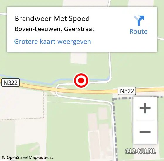 Locatie op kaart van de 112 melding: Brandweer Met Spoed Naar Boven-Leeuwen, Geerstraat op 5 september 2015 11:14