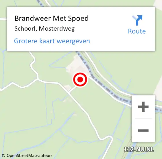 Locatie op kaart van de 112 melding: Brandweer Met Spoed Naar Schoorl, Mosterdweg op 5 september 2015 12:15