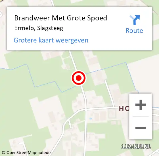 Locatie op kaart van de 112 melding: Brandweer Met Grote Spoed Naar Ermelo, Slagsteeg op 19 november 2013 15:35