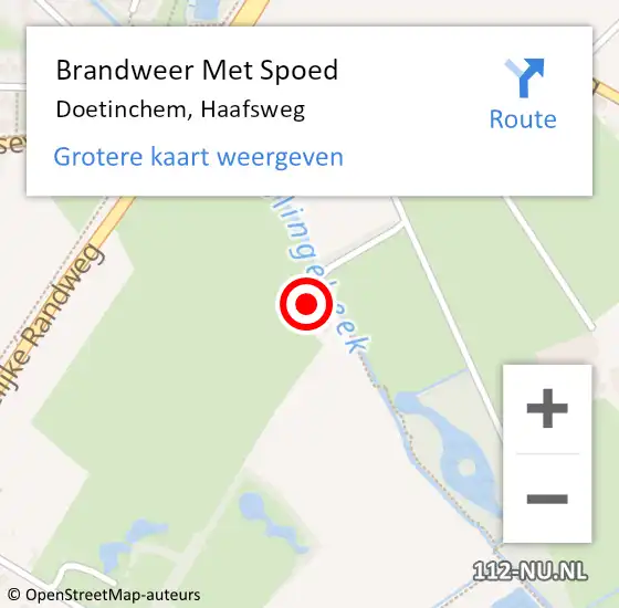 Locatie op kaart van de 112 melding: Brandweer Met Spoed Naar Doetinchem, Haafsweg op 5 september 2015 15:05