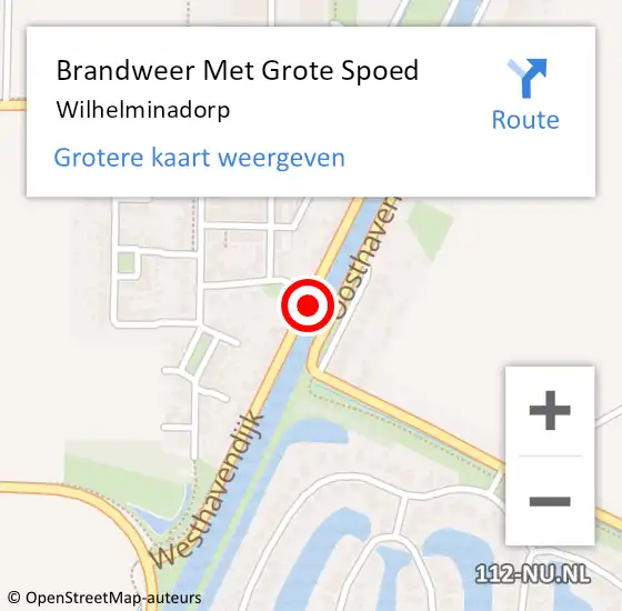 Locatie op kaart van de 112 melding: Brandweer Met Grote Spoed Naar Wilhelminadorp op 5 september 2015 15:22