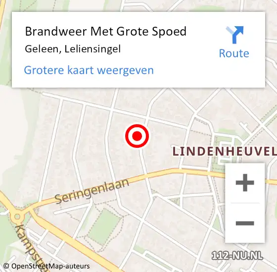 Locatie op kaart van de 112 melding: Brandweer Met Grote Spoed Naar Geleen, Leliensingel op 5 september 2015 15:33