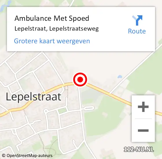 Locatie op kaart van de 112 melding: Ambulance Met Spoed Naar Lepelstraat, Lepelstraatseweg op 5 september 2015 17:49