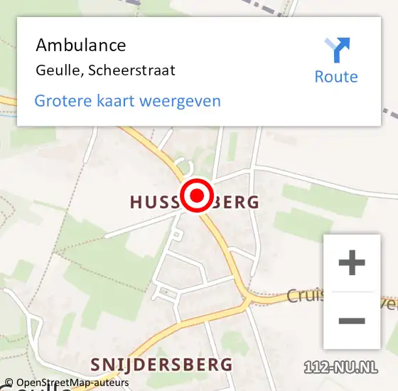 Locatie op kaart van de 112 melding: Ambulance Geulle, Scheerstraat op 19 november 2013 15:51