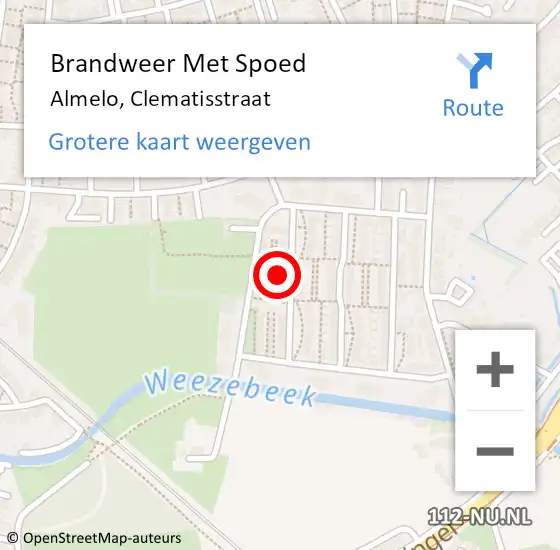 Locatie op kaart van de 112 melding: Brandweer Met Spoed Naar Almelo, Clematisstraat op 19 november 2013 15:54