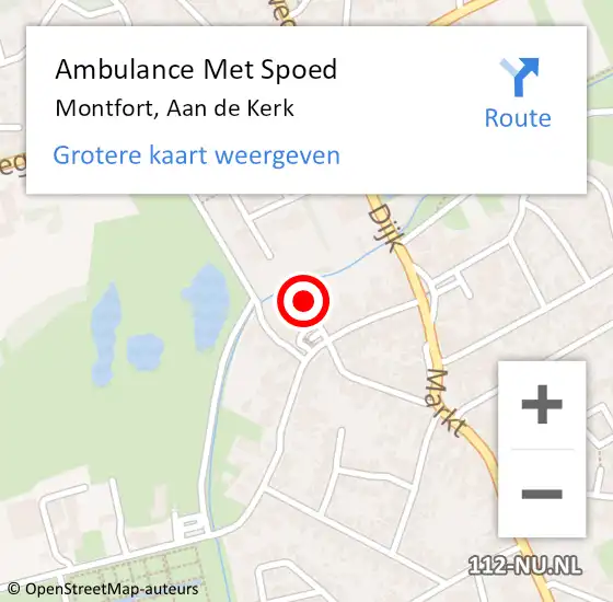 Locatie op kaart van de 112 melding: Ambulance Met Spoed Naar Montfort, Aan de Kerk op 6 september 2015 00:04