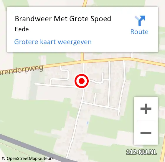 Locatie op kaart van de 112 melding: Brandweer Met Grote Spoed Naar Eede op 6 september 2015 00:44