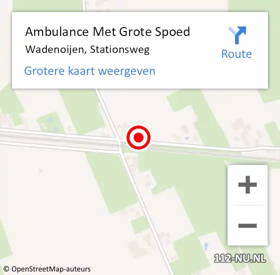 Locatie op kaart van de 112 melding: Ambulance Met Grote Spoed Naar Wadenoijen, Stationsweg op 6 september 2015 05:29