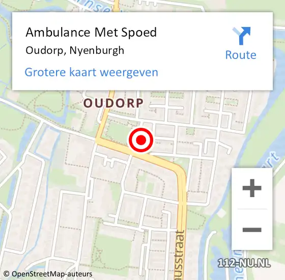 Locatie op kaart van de 112 melding: Ambulance Met Spoed Naar Oudorp, Nyenburgh op 6 september 2015 07:20