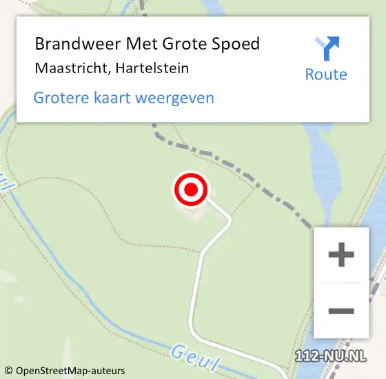 Locatie op kaart van de 112 melding: Brandweer Met Grote Spoed Naar Maastricht, Hartelstein op 6 september 2015 07:38