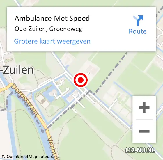 Locatie op kaart van de 112 melding: Ambulance Met Spoed Naar Oud-Zuilen, Groeneweg op 6 september 2015 07:51