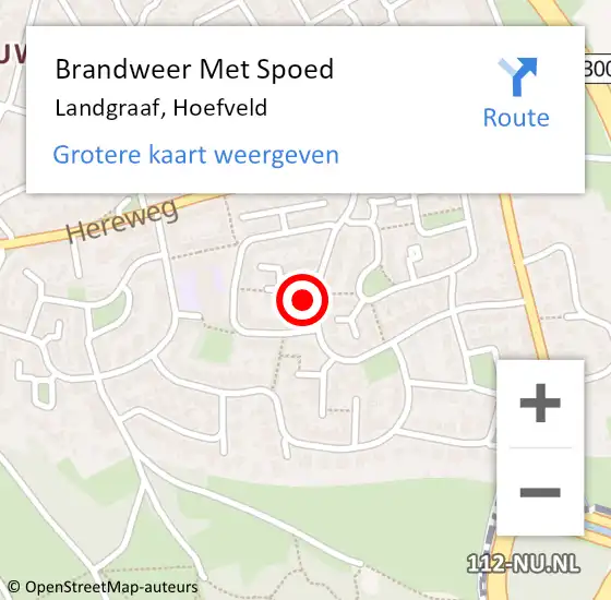 Locatie op kaart van de 112 melding: Brandweer Met Spoed Naar Landgraaf, Hoefveld op 6 september 2015 13:02