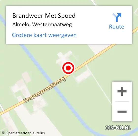 Locatie op kaart van de 112 melding: Brandweer Met Spoed Naar Almelo, Westermaatweg op 6 september 2015 14:27