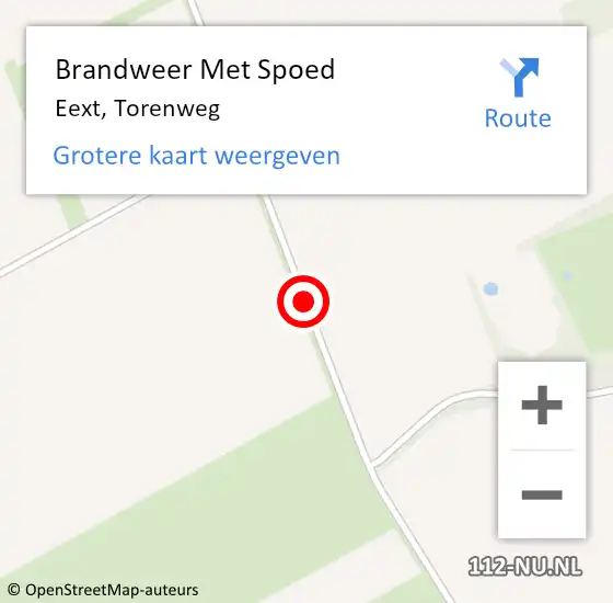 Locatie op kaart van de 112 melding: Brandweer Met Spoed Naar Eext, Torenweg op 6 september 2015 14:46