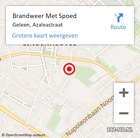 Locatie op kaart van de 112 melding: Brandweer Met Spoed Naar Geleen, Azaleastraat op 6 september 2015 18:09