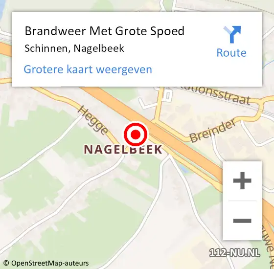 Locatie op kaart van de 112 melding: Brandweer Met Grote Spoed Naar Schinnen, Nagelbeek op 6 september 2015 20:05