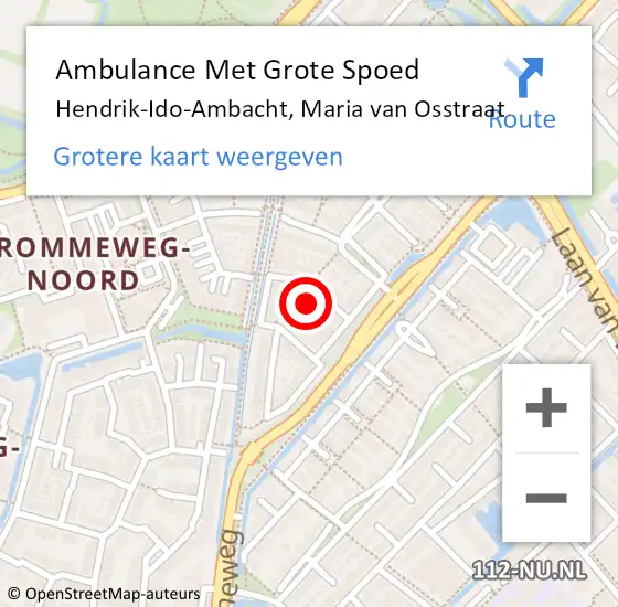 Locatie op kaart van de 112 melding: Ambulance Met Grote Spoed Naar Hendrik-Ido-Ambacht, Maria van Osstraat op 6 september 2015 20:34