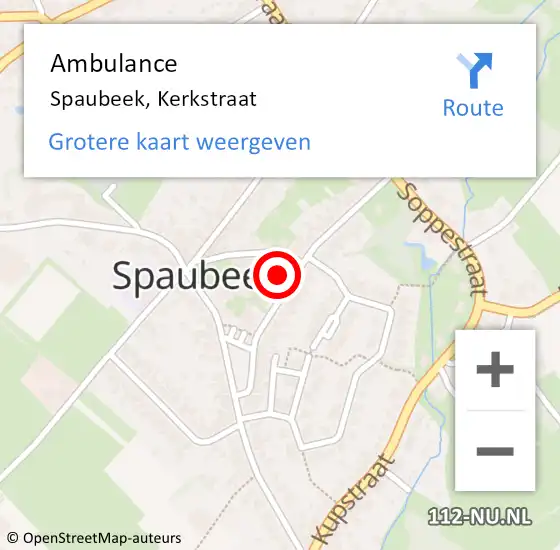 Locatie op kaart van de 112 melding: Ambulance Spaubeek, Kerkstraat op 19 november 2013 17:36