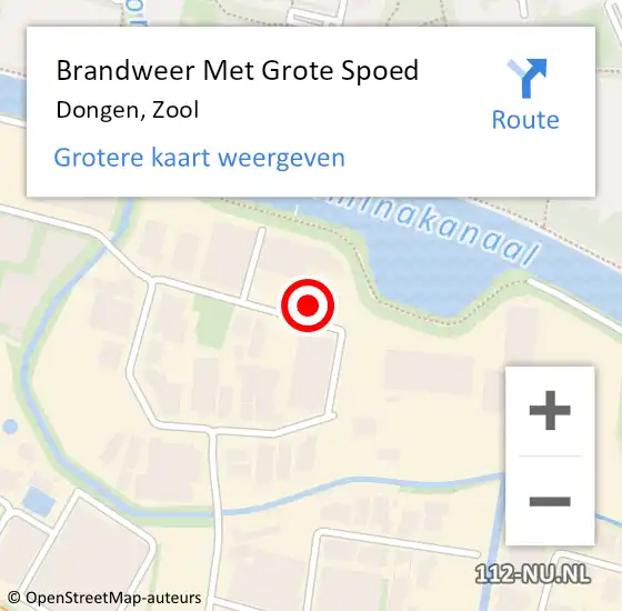 Locatie op kaart van de 112 melding: Brandweer Met Grote Spoed Naar Dongen, Zool op 6 september 2015 20:47