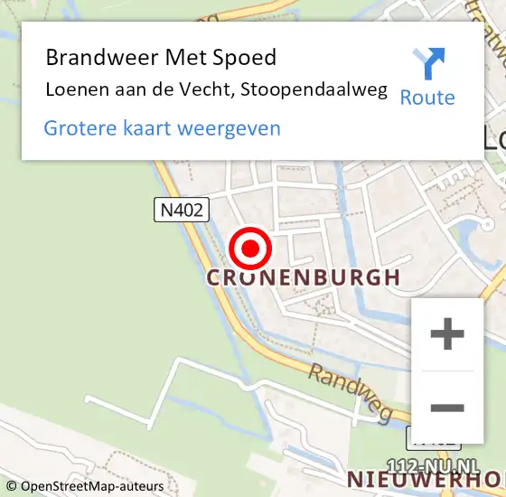 Locatie op kaart van de 112 melding: Brandweer Met Spoed Naar Loenen aan de Vecht, Stoopendaalweg op 19 november 2013 17:38